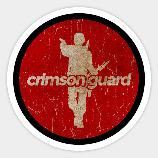 crimson guard - simple red circle vintage Sticker by G-THE BOX